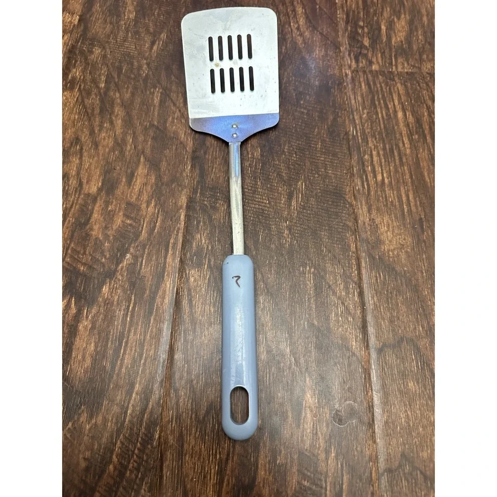 Vintage Blue Handle Slotted Spatula